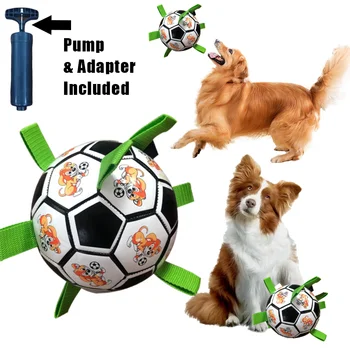 Cachorro Bola de Futebol Brinquedos Interativos de Futebol Brinquedos Para Cães Exterior do Treinamento do Cão de Brinquedos do animal de Estimação Mordida Brinquedo de Mastigar para Pequenas e Médias Cães
