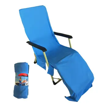 Cadeira De Praia Capa Com Bolsos Laterais De Microfibra Chaise Lounge Toalha Toalha De Praia Para Férias De Banhos De Sol Garden Beach Hotel Patio