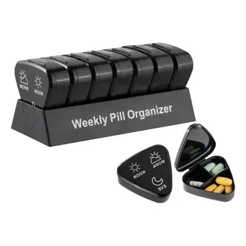 Caixa De Comprimidos De 7 Dias, A Pílula Diária Caso Organizador 21-Redes Medicamento Caso De Armazenamento Fácil De Abrir O Botão Para Anel Tablet Itens Pequenos