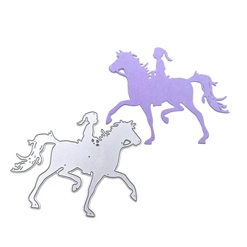 Cavalos e Cavaleiros de Corte de Metal Morre para DIY Scrapbooking e Cartão de Fazer Decoração em Relevo de Artesanato Cortados