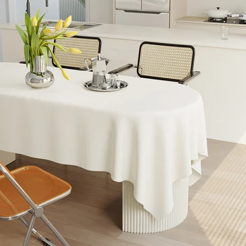 Creme branco toalha de mesa, luz, luxo high-end sentir toalha, lavar, livre de óleo impermeável mesa de café tapete, mesa de jantar mat
