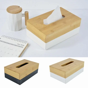 Criativo ABS de Bambu Tecido Caixa de Família com Papel Toalha, Suporte Removível Guardanapo Caso, Mesa de Casa Decoração