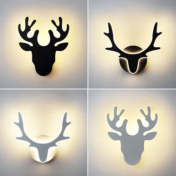 Criativo Quarto LED Lâmpada de Parede Nórdicos Luxo Veado Acrílico de Parede de Luz de Sala de estar, Corredor, Corredor, Quarto Criança Decoração de Iluminação