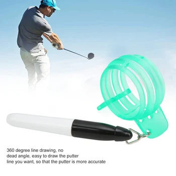 Círculo Bola de Golfe Linha Marcador De 360° de Golfe Alinhamento Kit com Caneta de Marcador Marcador de Bola de Golfe Ferramenta de Desporto Modelo de Alinhamento C