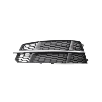 Dianteiro esquerdo pára-choques Inferior da Luz de Névoa de Grelha Grill Tampa 4G0807681AN para Audi A6 C7 S-Line 2014-2018 de Cromo Preto