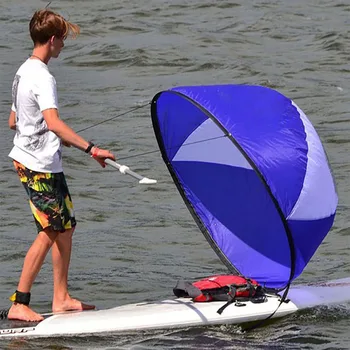 Dobrável Barco Caiaque Vela Sup Paddle Board Vela Canoa Curso Vento Pá Barcos a Remo Vento com Janela transparente de Surf