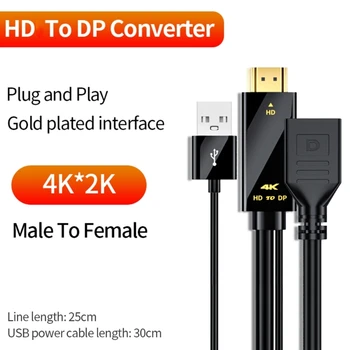 Durável HDMIcompatible2.0 para DP1.2 Adaptador de Cabo do Conversor Converte HDMI2.0 para DP1.2 Cabo para o Uso Home Office