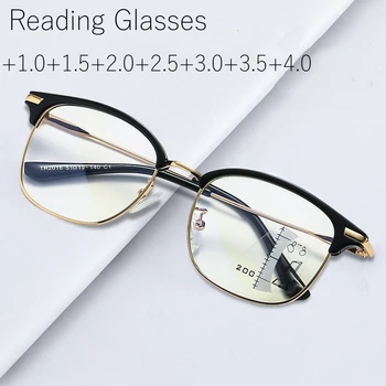 Esportes Multifocal Progressiva Óculos de Leitura Mulheres Homens Anti-Luz azul Perto e de Longe com Presbiopia Óculos de Dioptria 1.0 A 4.0
