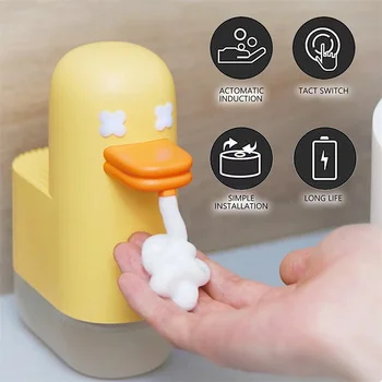 Espuma De Sabão Dispensador Automático De Lavagem De Mãos Bonito Pato Inteligente Sabão DispenserInfrared Bolha De Sabão Máquina Para Crianças