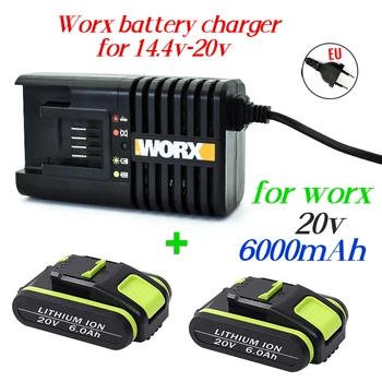 Ferramentas de poder Recarregável Bateria de Substituição 20V 6000mAh de Lítio para a Worx WA3551 WA3553 WX390 WX176 WX178 WX386 WX678+Carregador