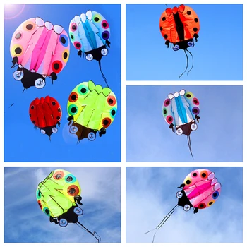 frete grátis grande joaninha 3D suave pipa voando ao ar livre brinquedos pipas para adultos profissionais de pára-quedas weifang kite fábrica koi