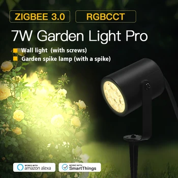 GLEDOPTO Zigbee 3.0 Smart Novo Jardim Spike 7W Lâmpada de Parede LED Luz de Junta de Montagem Para Grassplot Exterior do Telhado do Gramado do Pátio Festa