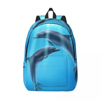 Golfinho Azul Do Mar Mar, Mochila Masculina Aluno Da Escola De Mochila Feminina De Grande Capacidade Backpack Do Laptop