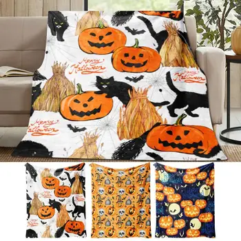 Halloween Jogar Cobertor De Flanela Manta Para Sofá De Halloween Queda Presente Ação De Graças Cobertor Cobertor De Luz Suave Ao Toque
