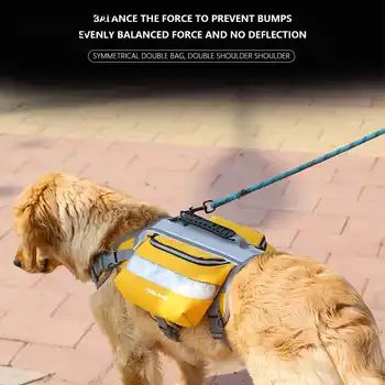 Harness Dog Mochila de Tecido Oxford Exterior Cão Mochilas Respirável Cão de Sacos de Colete para empresas de Médio e Grande Cão para um Passeio de Viagem Acampamento