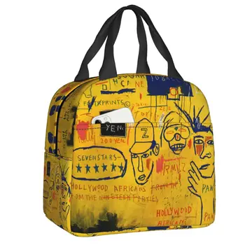 Hollywood Africanos Basquiats Graffiti Saco de Almoço Resuable Térmica er Isolados Caixa de Bento Para as Mulheres, as Crianças Lunch Tote