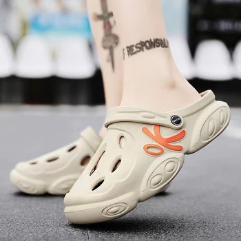 Homens Fechado do Dedo do pé de Chinelos 2023 Verão Novo Tamancos Calçados de Moda do Exterior Sapatos de Praia da Luz Plataforma EVA Homens Sandálias Flip-Flops