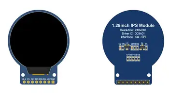 IPS 1.28 polegadas 8PIN/12PIN RGB 65K Cores TFT LCD Tela Ronda Módulo GC9A01 Unidade IC 240(RGB)*240 SPI Interface