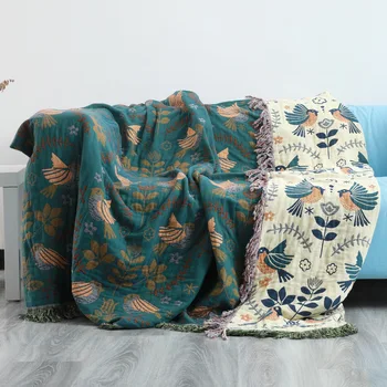 Japonês Jogar Cobertor De Algodão Dupla Face Sofá Tampa Nórdicos Sofá Almofada De Lazer Cobertor Colcha De Quatro Temporadas Fina Colcha