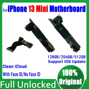 Livre iCloud Para iPhone 13 Mini placa-Mãe Com/ Sem IDENTIFICAÇÃO Cara para o iphone 13mini placa-mãe Original Desbloqueado Placa Placa Lógica