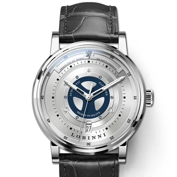 Lobinni Homens Relógio de Luxo 40MM de Moda relógio de Pulso Mecânico Automático 50M à prova d'água Luminosa Safira NH35
