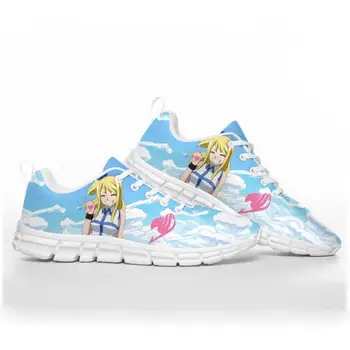 Lucy Heartfilia Anime De Fairy Tail Esportes Mens Sapatos De Mulher Adolescente, Crianças, Crianças Tênis Branco Personalizado De Alta Qualidade Par De Sapato