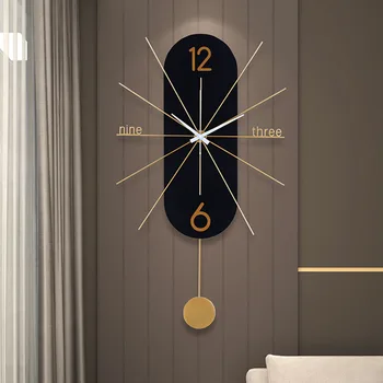 Luxo 3d Pêndulo do Relógio de Parede Design Moderno, Grande Incomum Relógio de Parede da Cozinha ao Vivo Quarto Furnitur Relojes De Pared de Decoração de Quarto