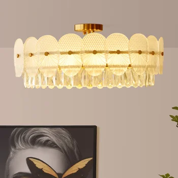Luzes pingente francês Novo Americana Moderna de Luxo Cristal Lâmpada LED Lustres para Quarto de estar Sala de Jantar Iluminação de Decoração de Casa