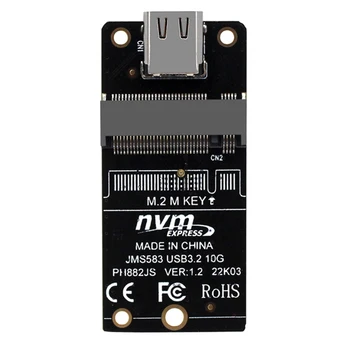M. 2 Tipo-C HDD Interposer Conselho NVME Compartimento de Disco Rígido Adaptador de Cartão de 10Gbps Apoio 2230 2242 2280 2260 Tamanho do SSD