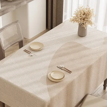 Madeira estilo de algodão, cânhamo impermeável mesa de jantar de tecido retangular mesa de chá de pano