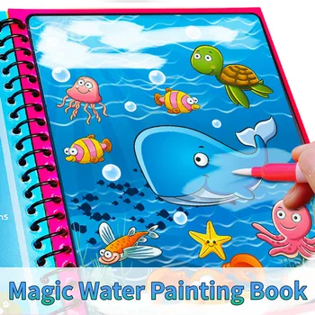 Magia de Graffiti de Água de Pintura Livro Crianças do jardim de Infância do Bebê Pintura Livro Repetitivo Princesa de Água de Pintura Livro