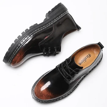 Marca de luxo Artesanal Homens Sapatos 2023 Novo de Alta Qualidade Sólida Sapatos para Homens Oxfords de Couro Mens Sapatos Casuais Tamanho Grande 38-46