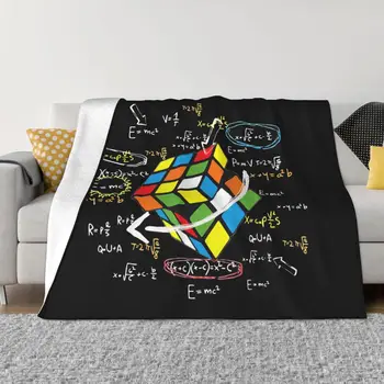 Matemática Rubik Rubics Jogador Cubo Cobertores de Matemática Amantes de Lã Engraçado Macio Jogar Cobertores para a Colcha de Decoração