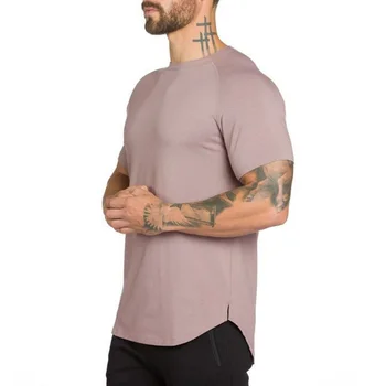 Mens Marca 2023 Roupas de Verão, o Decote em V Sólido de Fitness Camisa de Manga Curta Homens Tops Tees Respirável Slim Execução Desporto T-shirts