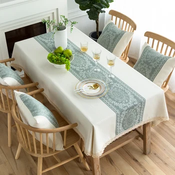 Mesa de chá toalha de mesa tecido de arte retangular domésticos, roupa de cama de algodão simples, de pano de tabela casa pano de toalha de mesa