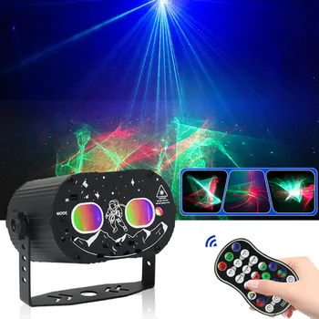 Mini Laser do RGB DJ Discoteca com Projector de Luz Recarregável USB LED UV Som Strobe Efeito de Fase do Casamento de Natal da Festa de Iluminação
