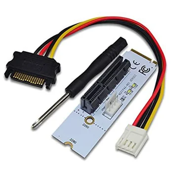 NGFF M. 2 PCI-E 4X Placa Riser M2 Tecla M para PCIe X4 Adaptador com LED Indicador de Voltagem para a ETH de Mineração
