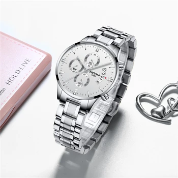 NIBOSI de alto Luxo Senhoras Relógios de Moda Impermeável Cronógrafo Pulseira Relógios para Mulheres de Quartzo relógio de Pulso Relógio Feminino