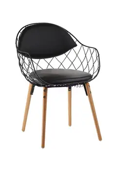 Nordic madeira maciça, encosto da cadeira menina bonito quarto de maquiagem cadeira de ferro forjado cadeira de jantar designer criativo de arame farpado cadeira