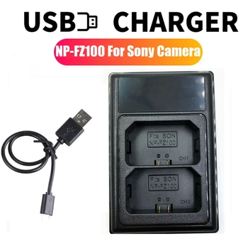 NP-FZ100 USB LCD Duplo Carregador de Bateria Para Câmera Sony A7III A7RIII A7373 A7R3 A9 A7R4 A7RM4 A6500 Com Tipo-C Porto
