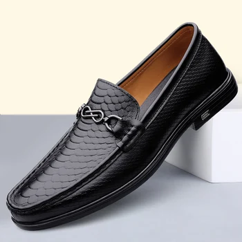Os homens do Couro Genuíno Sapatos de Escritório de Negócios de Sapatos da Moda masculina Casual Sapatos sapatilha antiderrapante para Banquetes Sapatos