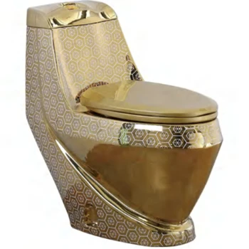 Ouro wc galvanizados de cerâmica super vórtice de poupança de água e odor-prova de luxo, wc, wc cor