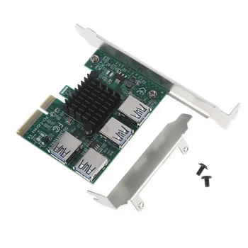 PCI-E Extender Riser 1 a 4 USB Placa Riser PCIE Adaptador para BTC Mineração de Dropship