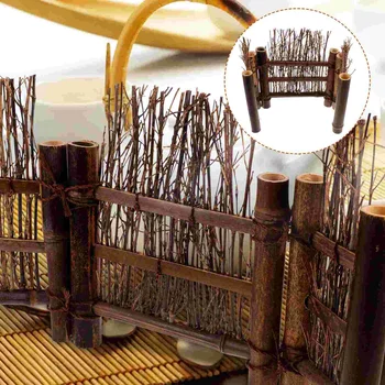 Pequena Cerca De Tela De Bambu Miniture Decoração Paisagismo Acessórios Da Área De Trabalho Miniatura De Tecidos Jardim De Mesa, Micro Paisagem