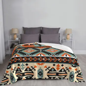 Perfeita Navajo Ornamento Padrão Cobertor Geométricas Tribal Asteca Colcha De Flanela Boho Capa Mole Aconchegante Leve Jogar Cobertor