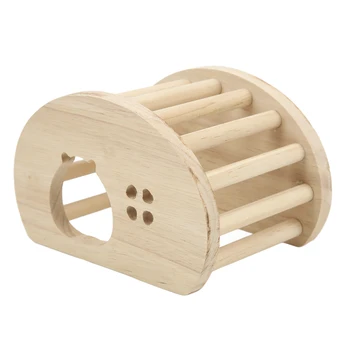 Pet vazias Cabana Compacto Multi Funcional Hamster de Madeira Polida Canto Abismo Design Seguro de Mascar Brinquedo para o Urso de Ouro