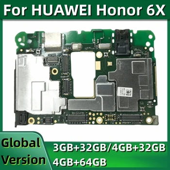 Placa-mãe para o Huawei Honor 6X, BLN-L21, Original, Desbloqueado Placa Lógica, 32GB, 64GB, Global ROM, Kirin 655 do Processador