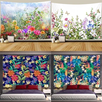 Planta de flor tapeçaria quarto tapeçaria Boêmio de decoração de casa de Hippie psicodélico cena colchão Mandala sofá cobertor