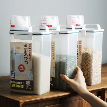 Plástico Selado Caixa de Armazenamento de Alimentos Frescos Grau, Multi-grãos de Armazenamento de Caixa, Macarrão e Arroz, à Prova de Inseto, à prova de Umidade