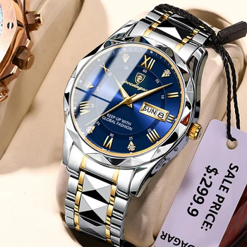 POEDAGAR relógios para Homens de Aço Inoxidável Luxuoso Luminoso do relógio de Pulso de Quartzo de Negócios de Moda do Mergulho Homem Relógio Relógio Masculino
